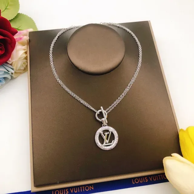 Louis Vuitton Monogram Pave Crystal Pendant Necklace 3