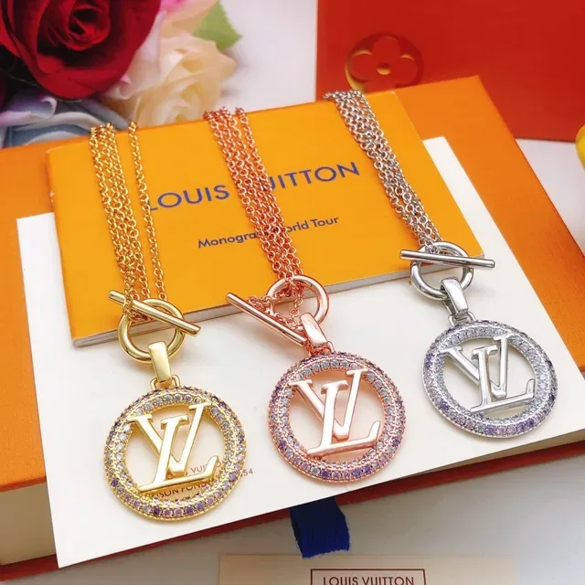 Louis Vuitton Monogram Pave Crystal Pendant Necklace 4