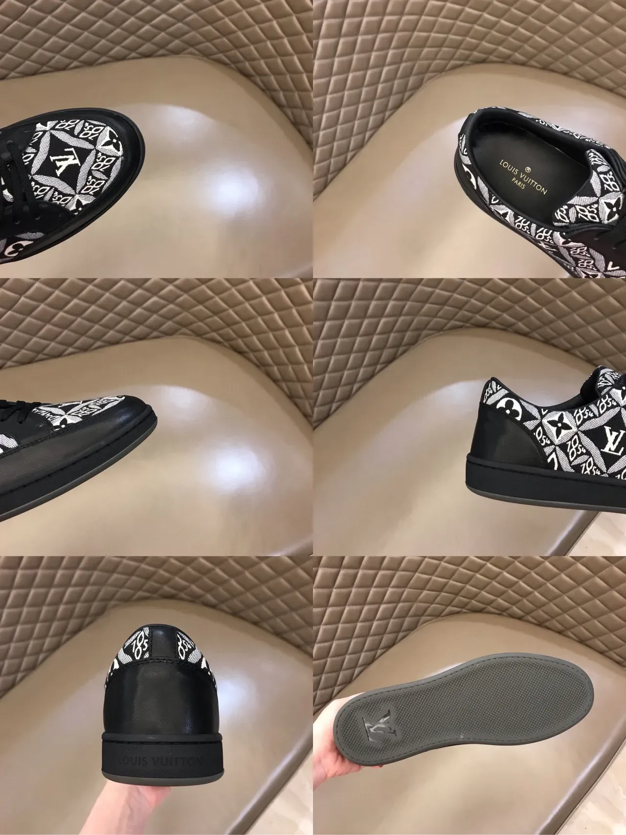 Louis Vuitton Monogram Print Black Lifestyle Sneakers 2