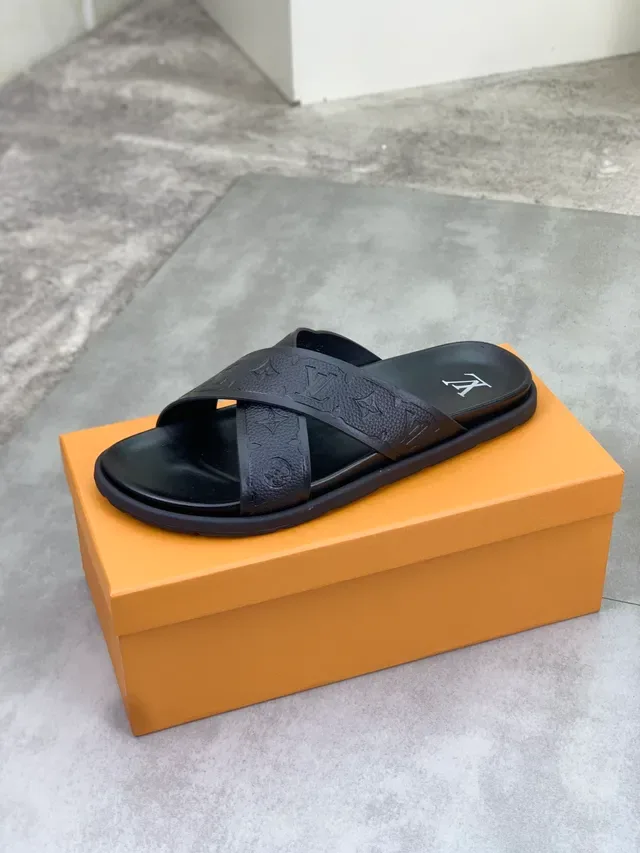 Louis Vuitton Monogram Slide Black Slippers 3