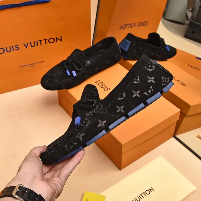 Louis Vuitton Monogrammed Suede Bow-Front Loafers 7