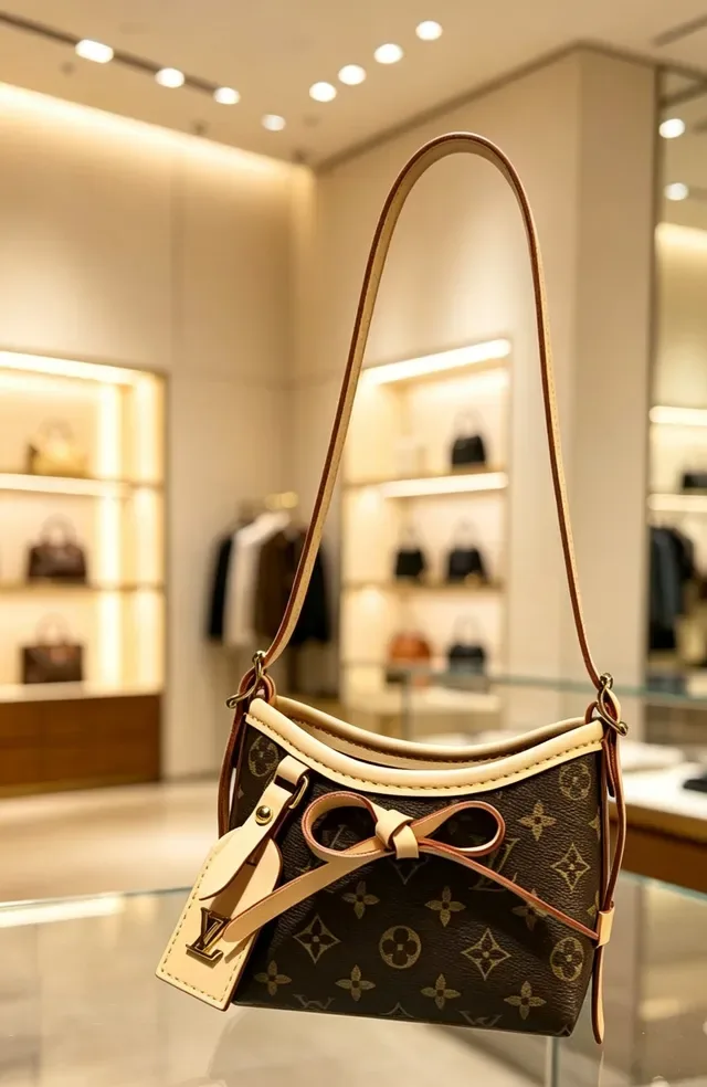 Louis Vuitton Multicolor Beige Structured Mini Shoulder Curved Top Edge Underarm Bag 6