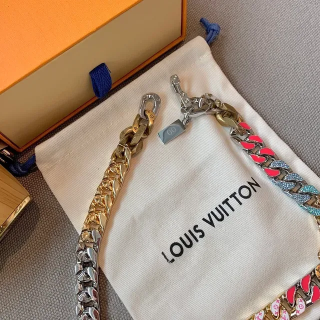 Louis Vuitton Multicolor Enamel Curb-Link Bracelet 5