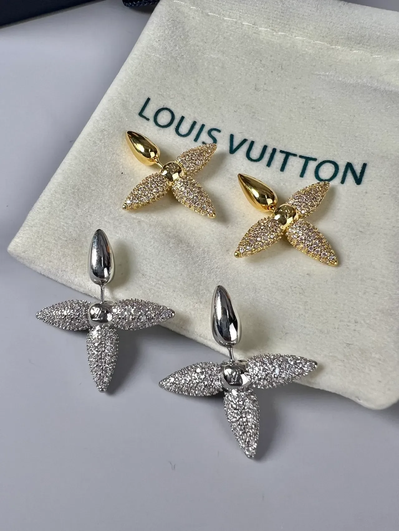 Louis Vuitton Pavé Crystal Petal Earrings 2