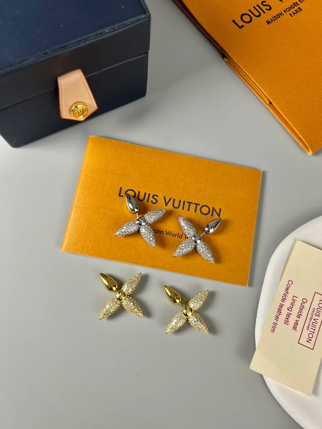 Louis Vuitton Pavé Crystal Petal Earrings 4