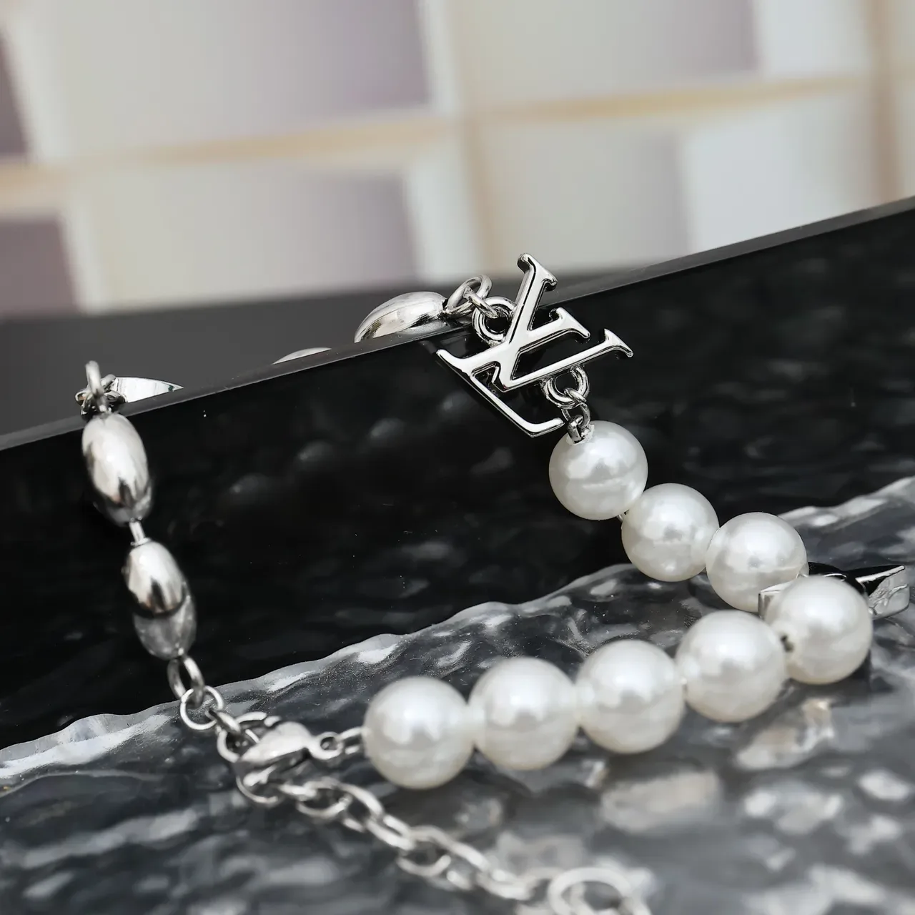 Louis Vuitton Pearl and Monogram Charm Bracelet 4