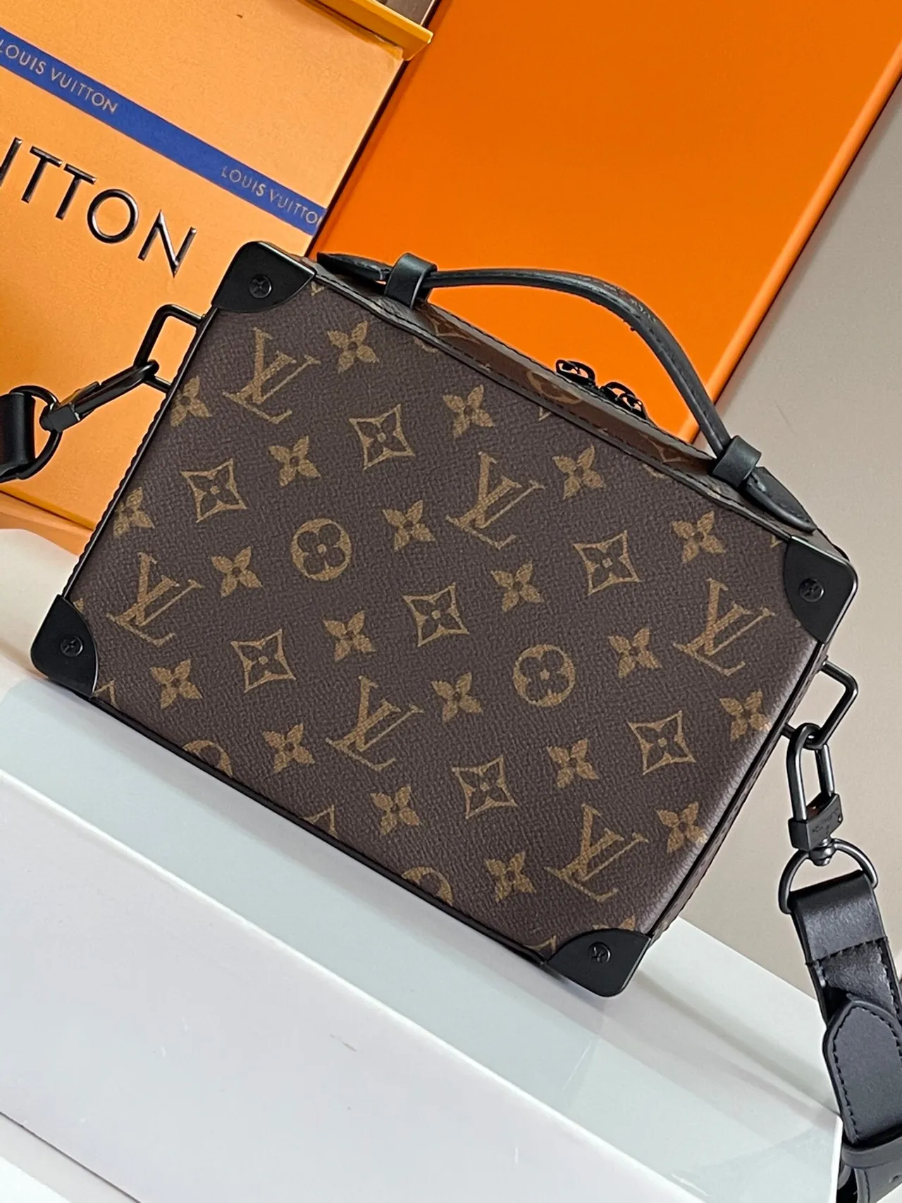Louis Vuitton Petit Malle Monogram Brown and Black Messenger Bag 6