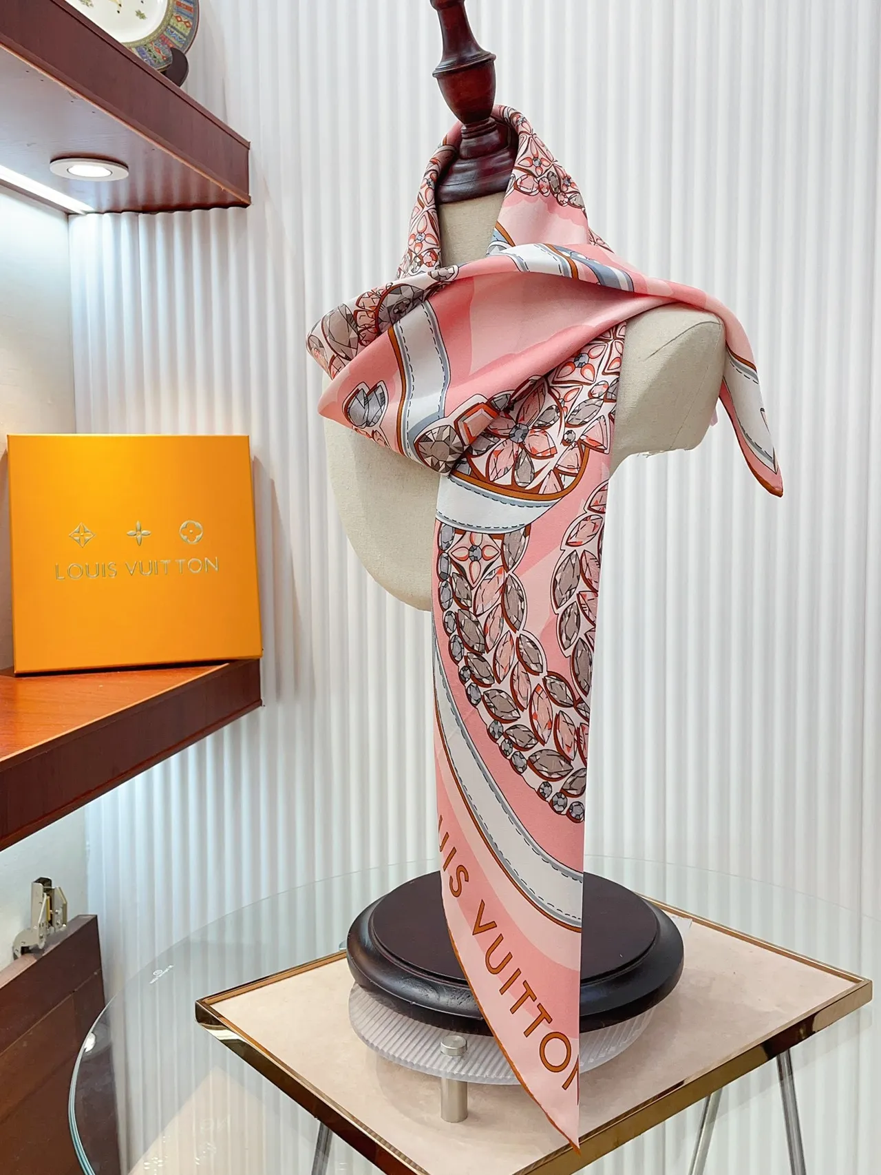 Louis Vuitton Printed Floral-Gem Silk Scarf 9