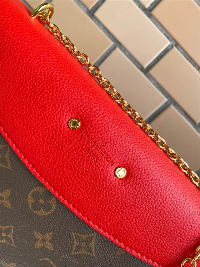 Louis Vuitton Rouge Brun Flap-Top Monogram Canvas Chain Bag 4