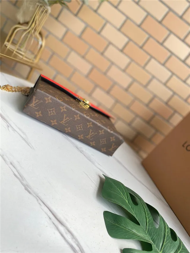 Louis Vuitton Rouge Brun Flap-Top Monogram Canvas Chain Bag 6