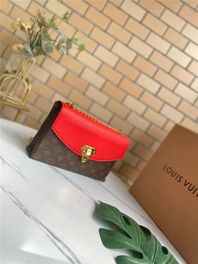 Louis Vuitton Rouge Brun Flap-Top Monogram Canvas Chain Bag 9