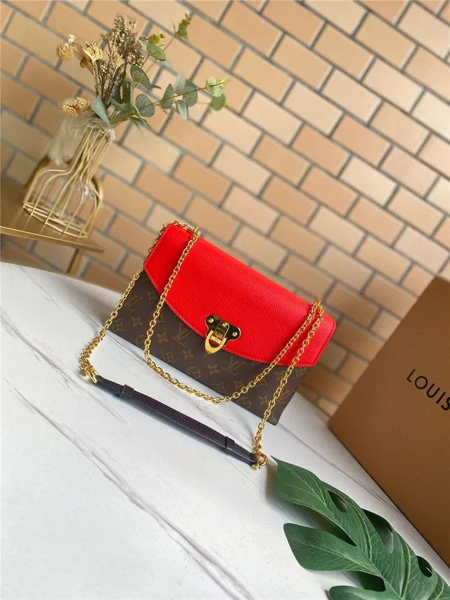 Louis Vuitton Rouge Brun Flap-Top Monogram Canvas Chain Bag 10