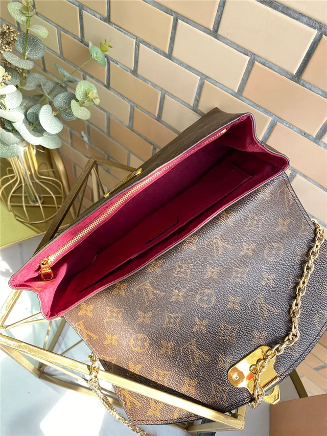 Louis Vuitton Rouge Brun Flap-Top Monogram Canvas Chain Bag 11