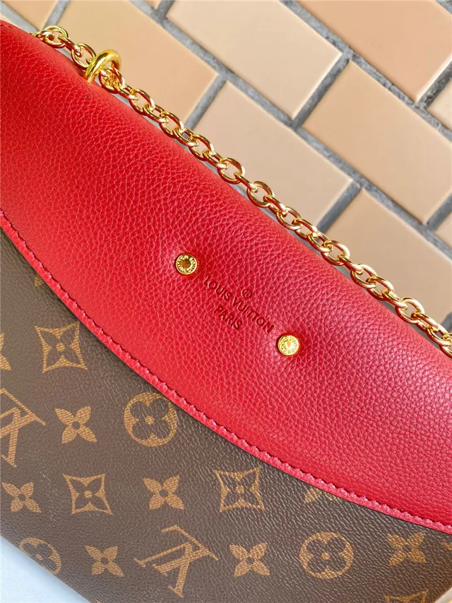 Louis Vuitton Rouge Brun Flap-Top Monogram Canvas Chain Bag 13