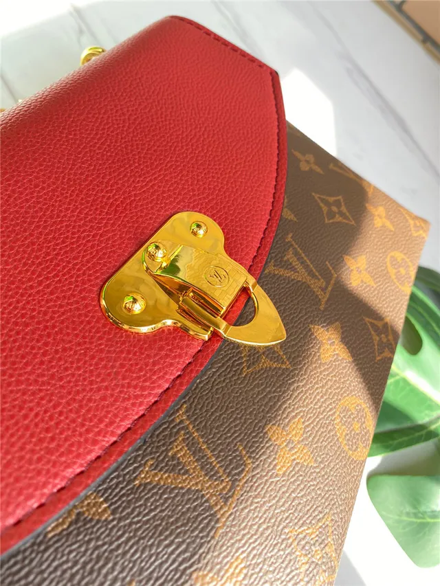 Louis Vuitton Rouge Brun Flap-Top Monogram Canvas Chain Bag 14