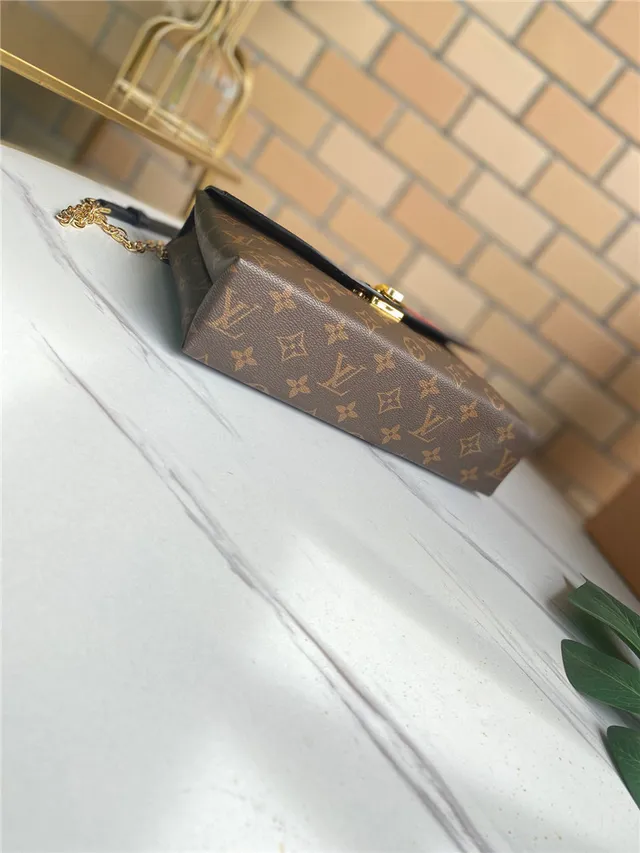 Louis Vuitton Rouge Brun Flap-Top Monogram Canvas Chain Bag 15