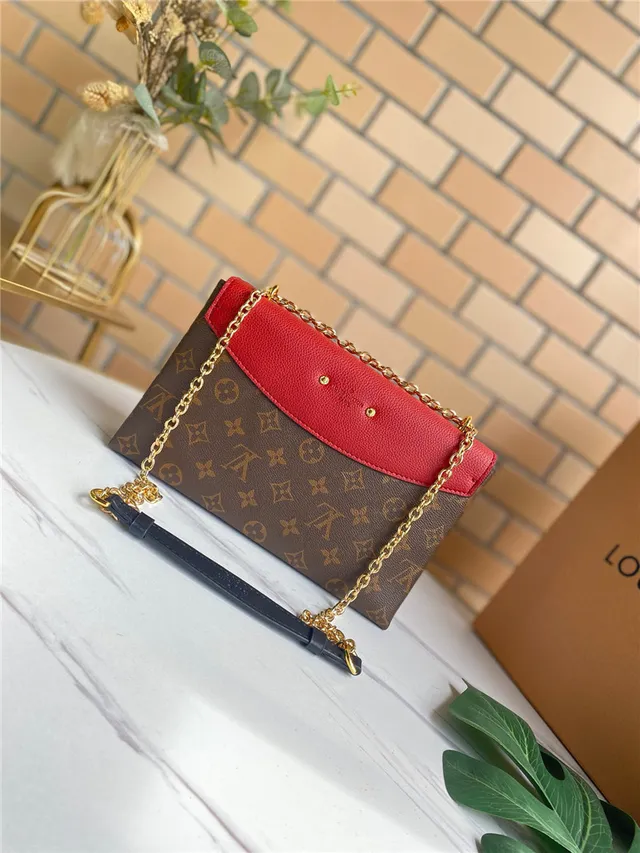 Louis Vuitton Rouge Brun Flap-Top Monogram Canvas Chain Bag 16