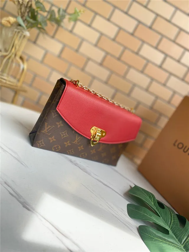 Louis Vuitton Rouge Brun Flap-Top Monogram Canvas Chain Bag 18