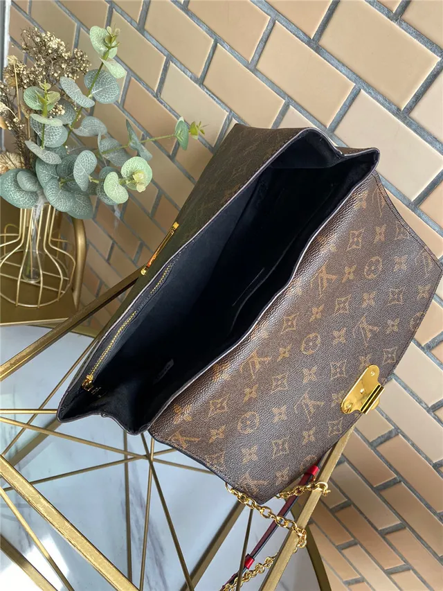 Louis Vuitton Rouge Brun Flap-Top Monogram Canvas Chain Bag 20