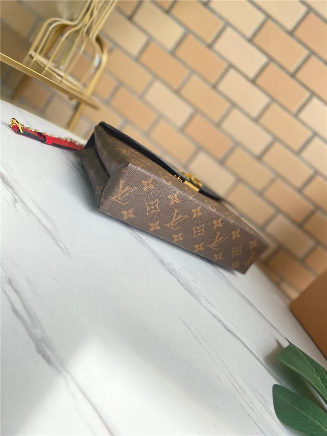 Louis Vuitton Rouge Brun Flap-Top Monogram Canvas Chain Bag 24