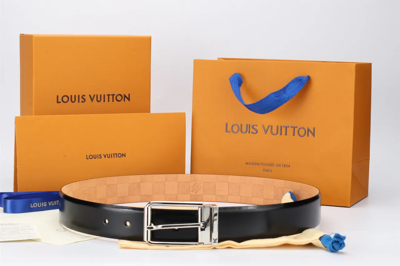 Louis Vuitton Reversible Buckle Black Leather Belt 7