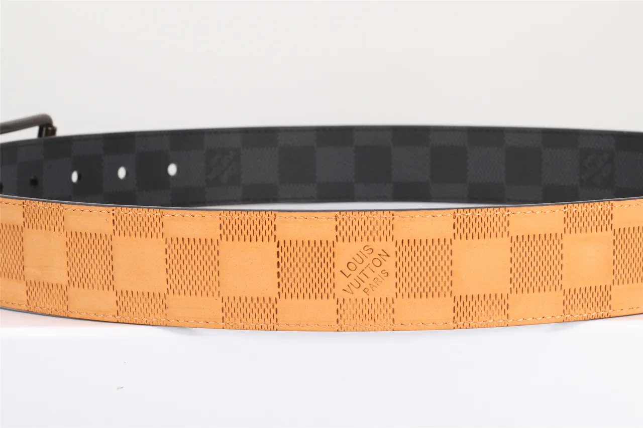 Louis Vuitton Ceinture Reversible Damier Noir Beige Graphite Toile Cuir 7