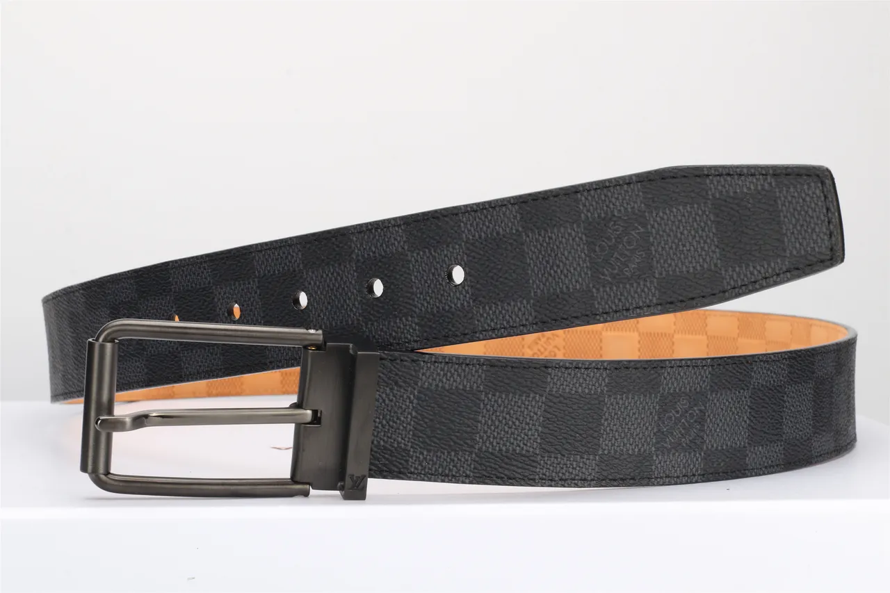 Louis Vuitton Ceinture Reversible Damier Noir Beige Graphite Toile Cuir 9