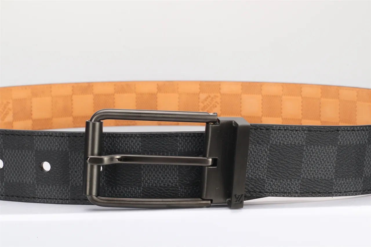 Louis Vuitton Ceinture Reversible Damier Noir Beige Graphite Toile Cuir 10