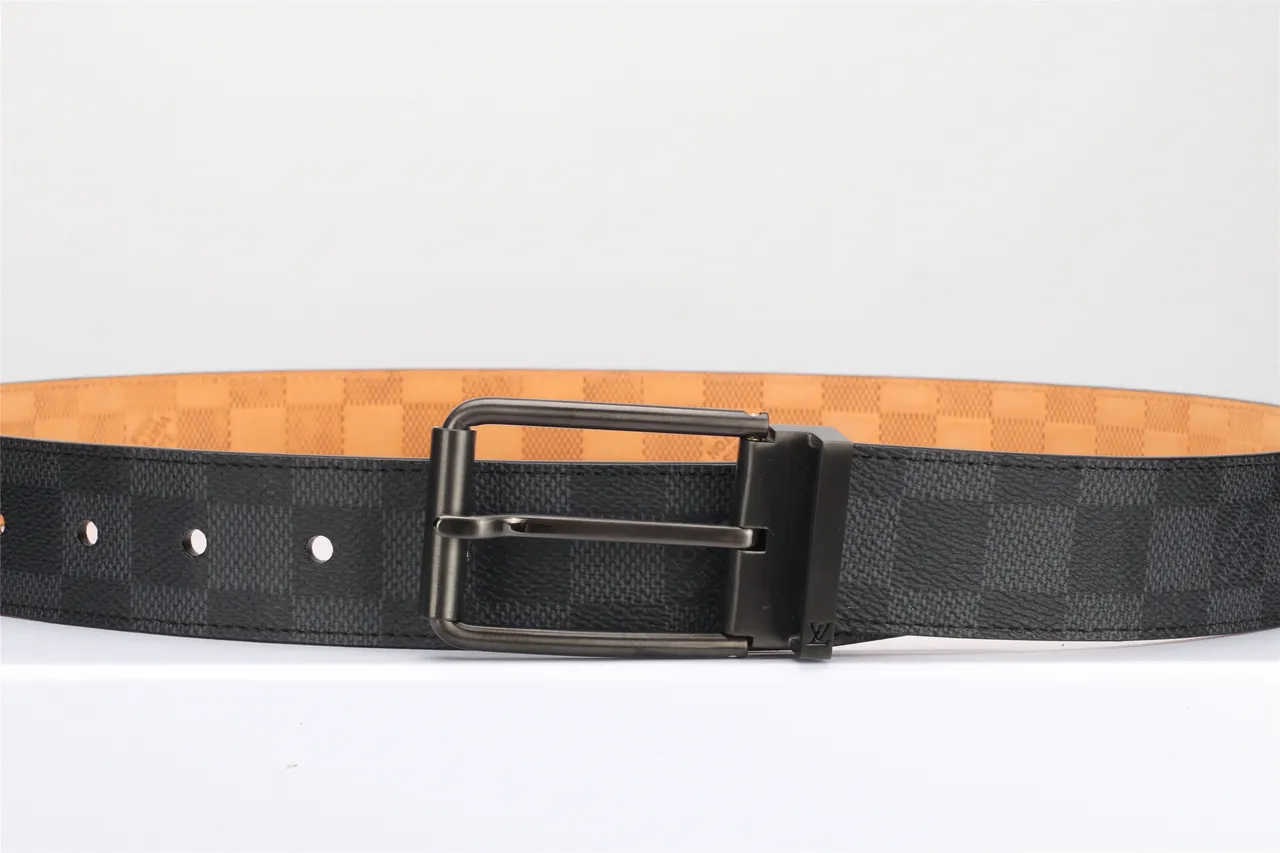 Louis Vuitton Ceinture Reversible Damier Noir Beige Graphite Toile Cuir 11