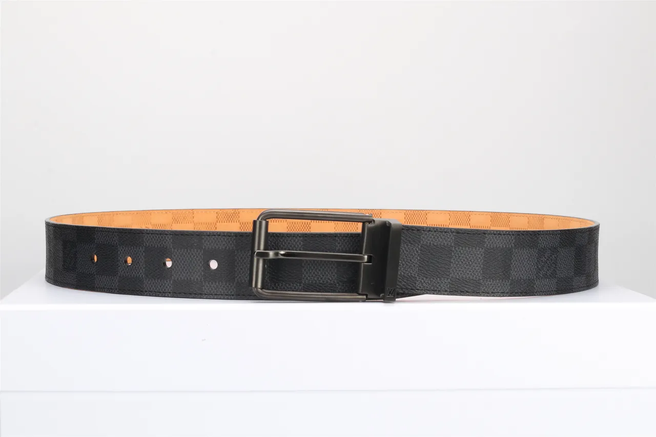 Louis Vuitton Ceinture Reversible Damier Noir Beige Graphite Toile Cuir 12
