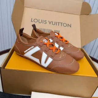 Louis Vuitton Run Away Zapatillas Lifestyle Marrón y Blanco de Cuero