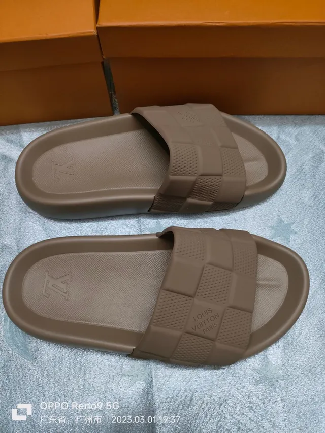 Louis Vuitton Run Away Checkerboard Taupe Slippers 2