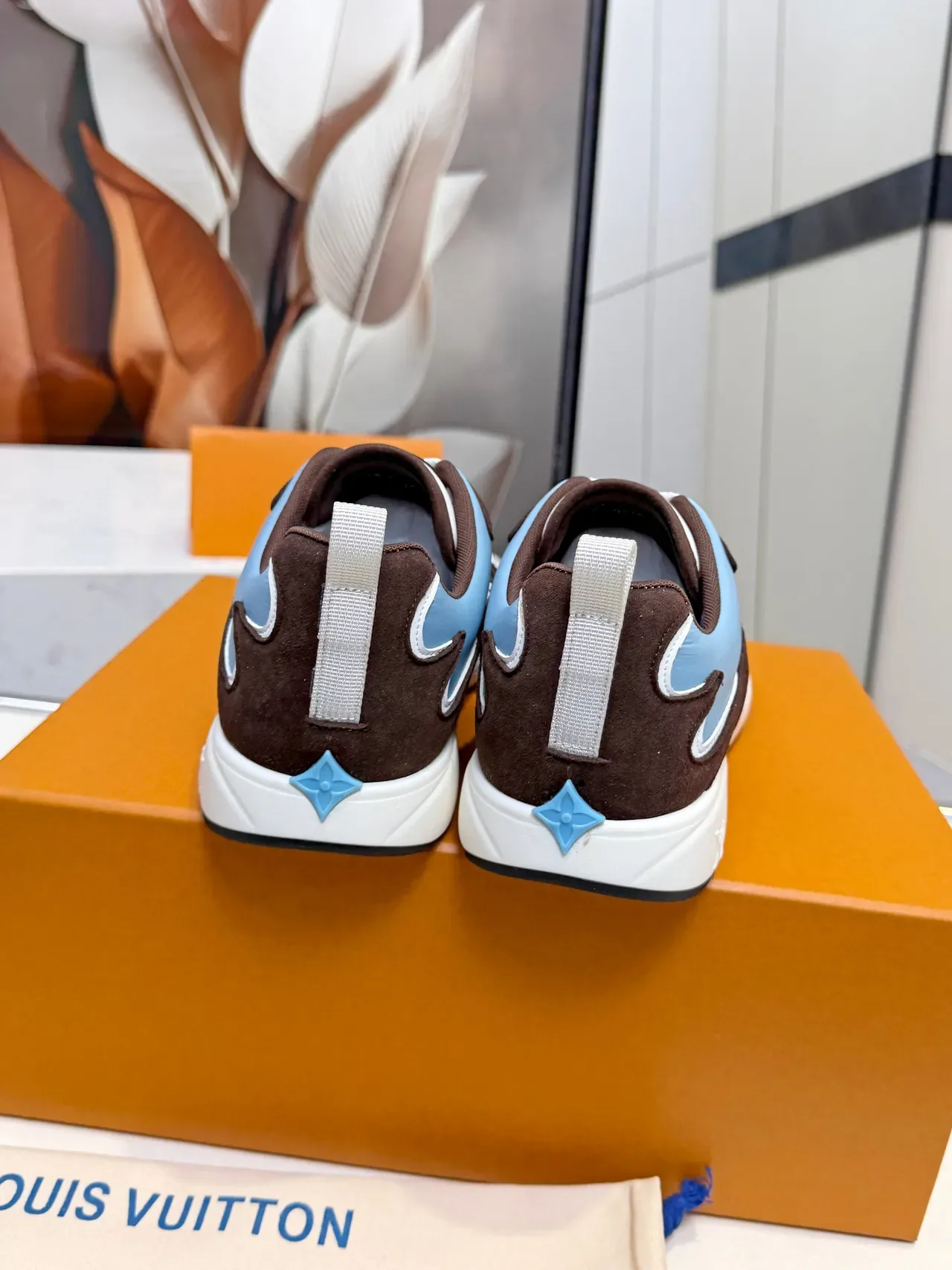 Louis Vuitton Run Away Light Blue and Brown Lifestyle Sneakers 2