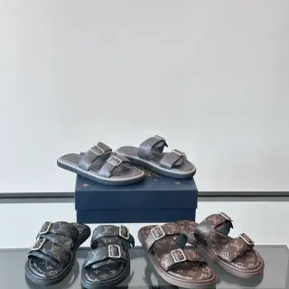 لويس فيتون Run Away Monogram صندل كاجوال بحزام مزدوج وإبزيم