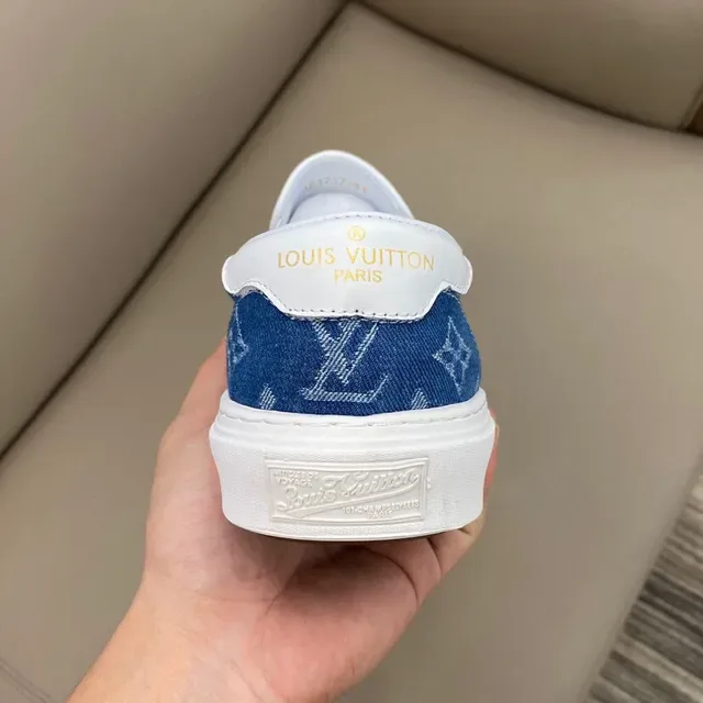 Louis Vuitton Run Away Slip-On Denim Monogram Blue Lifestyle Sneakers 3