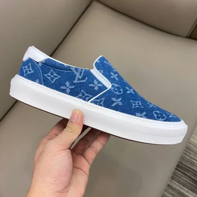 Louis Vuitton Run Away Slip-On Denim Monogram Blue Lifestyle Sneakers 5