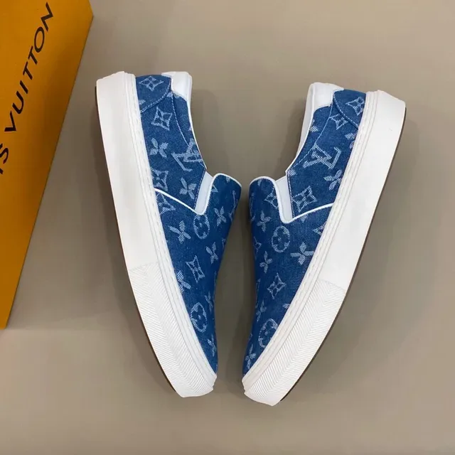 Louis Vuitton Run Away Slip-On Denim Monogram Blue Lifestyle Sneakers 6