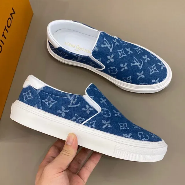 Louis Vuitton Run Away Slip-On Denim Monogram Blue Lifestyle Sneakers 7