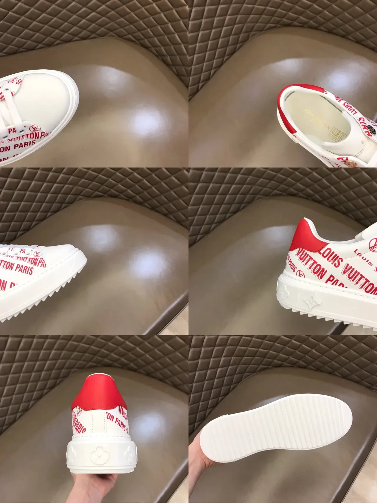 Louis Vuitton Run Away Chaussures Lifestyle Blanches et Rouges à l'Impression de Logo 2