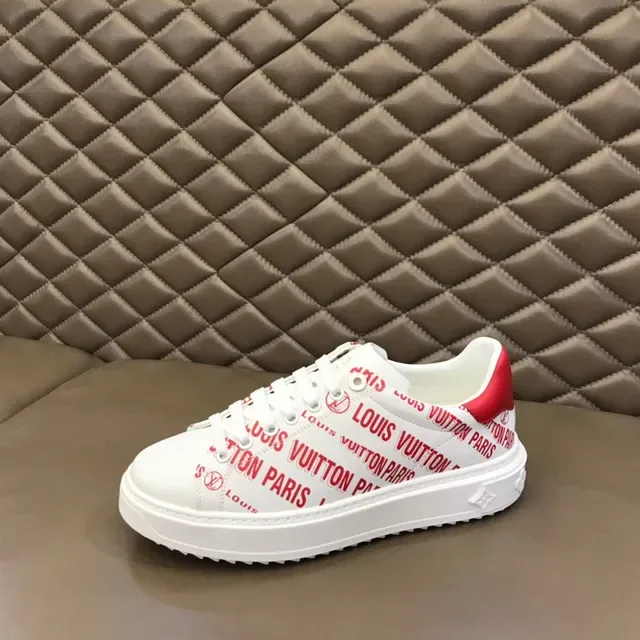 Louis Vuitton Run Away Chaussures Lifestyle Blanches et Rouges à l'Impression de Logo 5