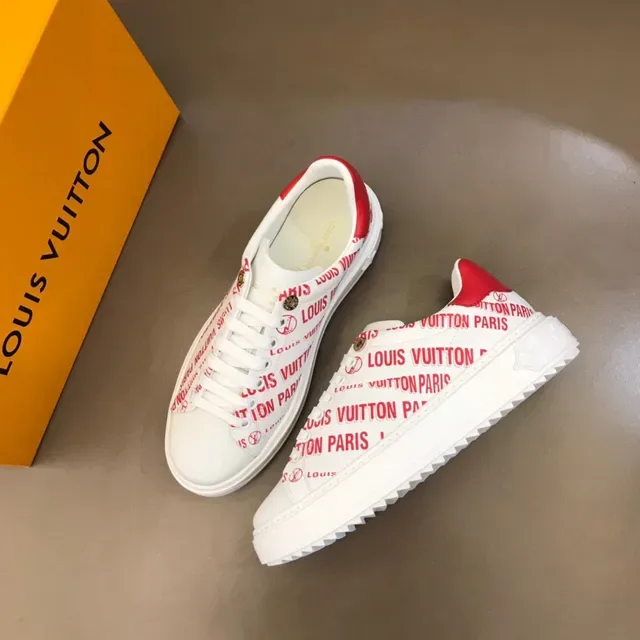 Louis Vuitton Run Away Chaussures Lifestyle Blanches et Rouges à l'Impression de Logo 8