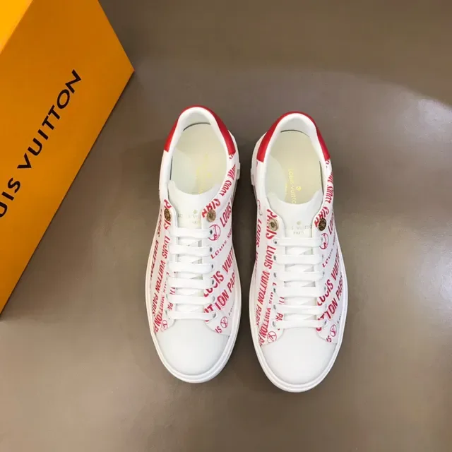 Louis Vuitton Run Away Chaussures Lifestyle Blanches et Rouges à l'Impression de Logo 9