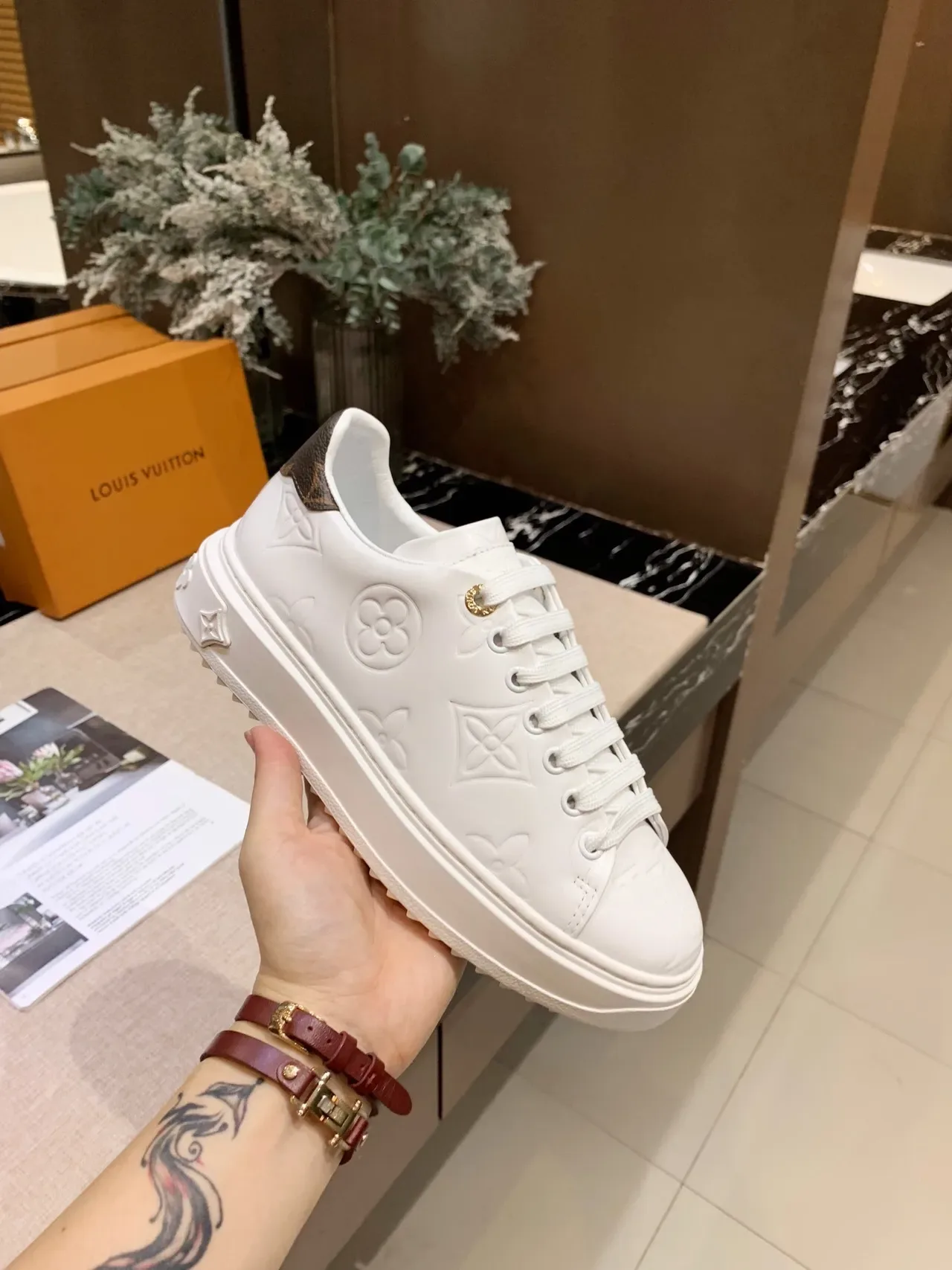 Louis Vuitton Run Away White Embossed Monogram Lifestyle Sneakers 5