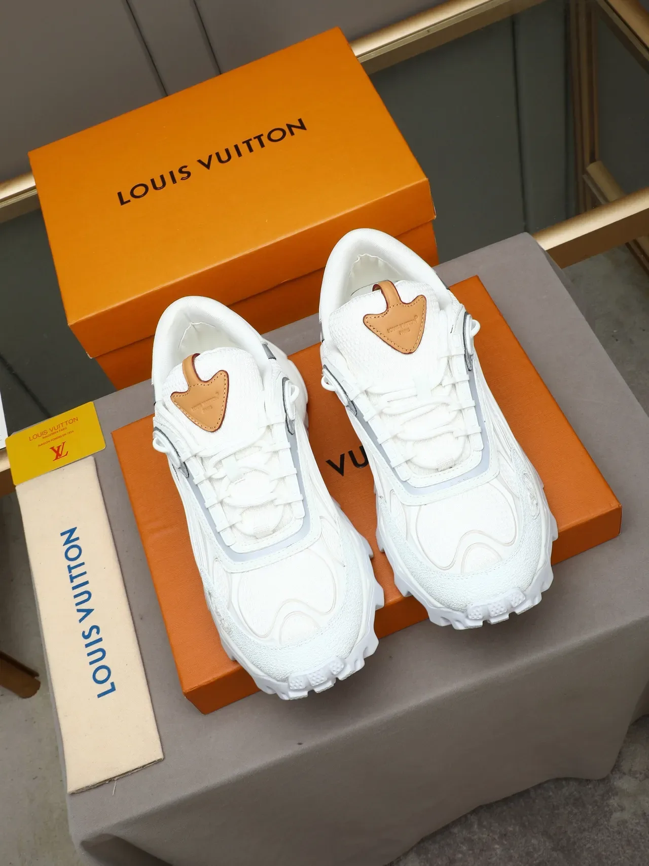 Louis Vuitton Run Away White Gray Chunky Sneakers 3