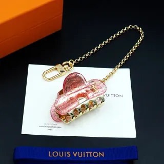 Louis Vuitton पारदर्शी गुलाबी चमकदार रेजिन क्लॉ क्लिप ब्रोच