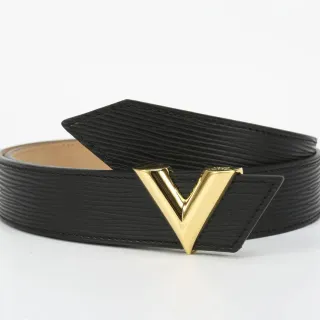Louis Vuitton V Belt أسود Epi حزام جلد