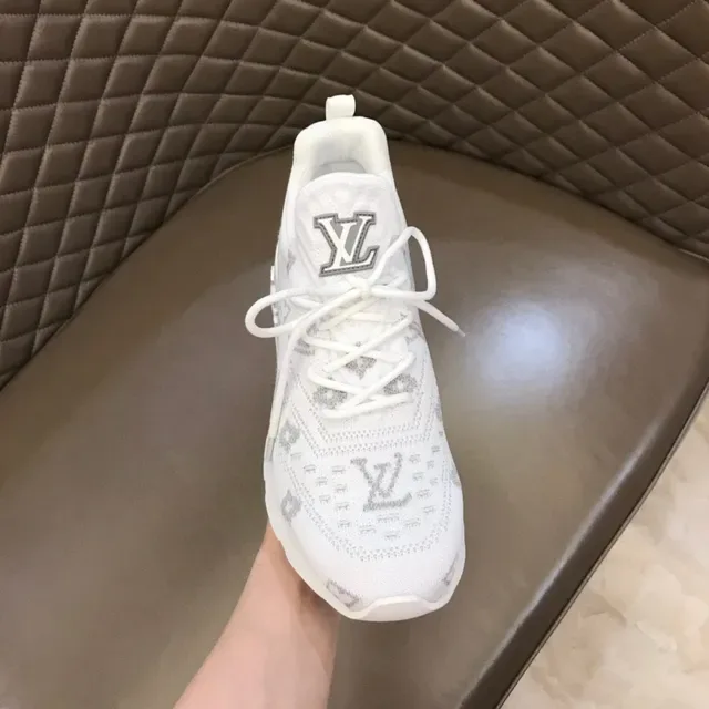Louis Vuitton Sneakers Lifestyle Blancs et Gris Tricot Monogram Upper Sculpté Stratifié Semicelle 2