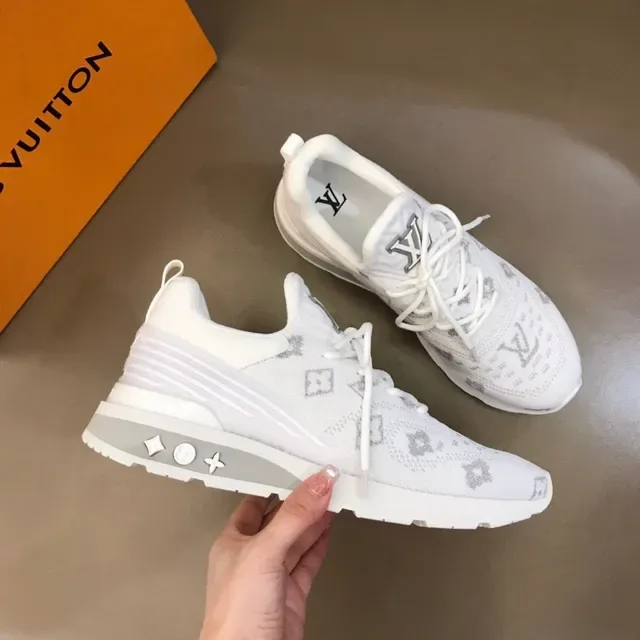 Louis Vuitton Sneakers Lifestyle Blancs et Gris Tricot Monogram Upper Sculpté Stratifié Semicelle 6