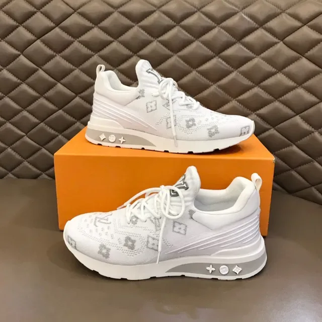 Louis Vuitton Sneakers Lifestyle Blancs et Gris Tricot Monogram Upper Sculpté Stratifié Semicelle 7