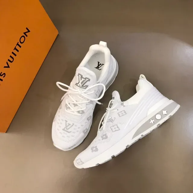 Louis Vuitton Sneakers Lifestyle Blancs et Gris Tricot Monogram Upper Sculpté Stratifié Semicelle 8